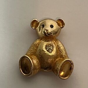 Lady Remington Teddy Bear Brooch Pin 1.5"L x 1.25"W x 0.25"H